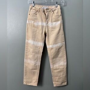 Zara creamy yellow and White white Tie-Dye girls jeans
